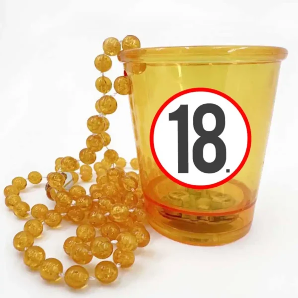 18 karikás – Sárga nyakba akasztható felespohár