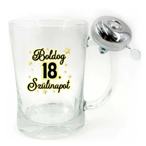 Csengős söröskorsó 500 ml – Boldog 18.