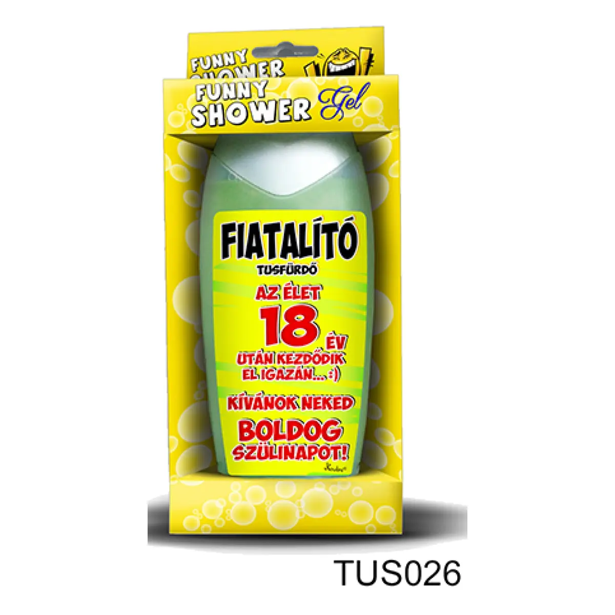 Tusfürdő 300 ml – Fiatalító tusfürdő 18 felirattal – 18. szülinapi ajándékok