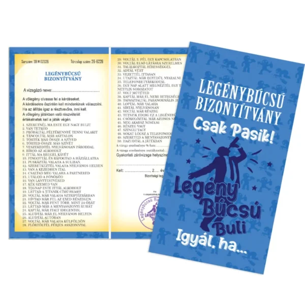 Vicces Bizonyítvány - Legénybúcsú „Csak Pasik”
