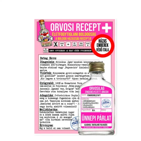 Vicces Orvosi Recept Laposüveg – Esküvőre