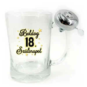 Csengős söröskorsó 500 ml – Boldog 18.