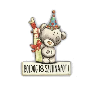 Hűtőmágnes 6,5×9,8 – Boldog 18. szülinapot