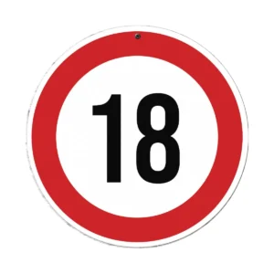 Sebességkorlátozó tábla 40 – 18-as szülinapi