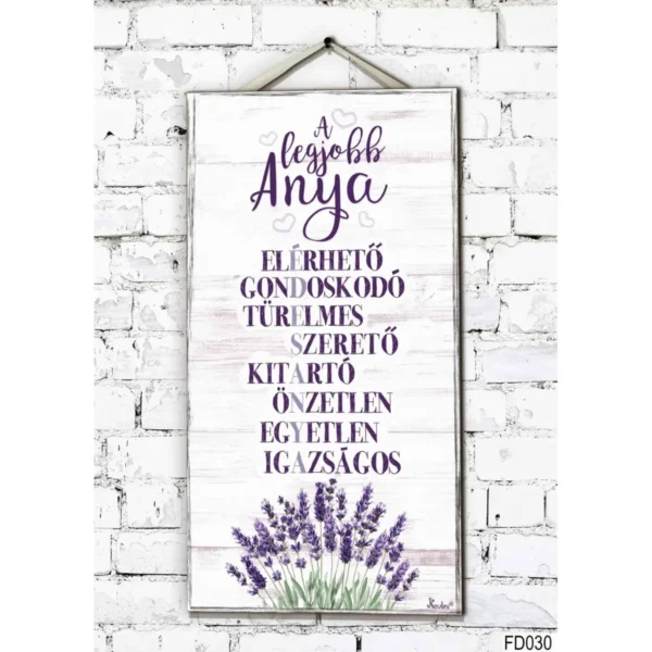Fali Dekor Tábla - A legjobb anya - Anyák Napi
