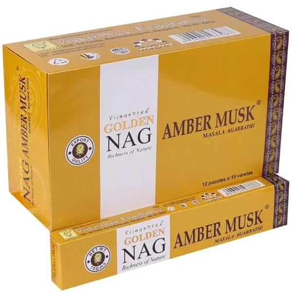 Golden Nag Amber Musk Borostyán Pézsma masala füstölő