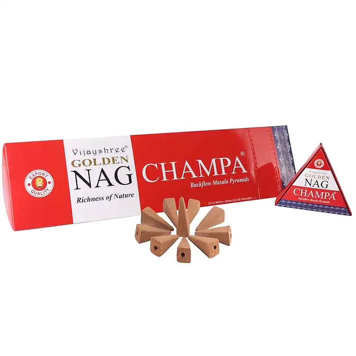 Golden Nag Champa Back Flow Kúpfüstölők (folyékony füst)
