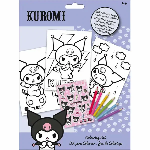 Hello Kitty Kuromi színező szett - matricával