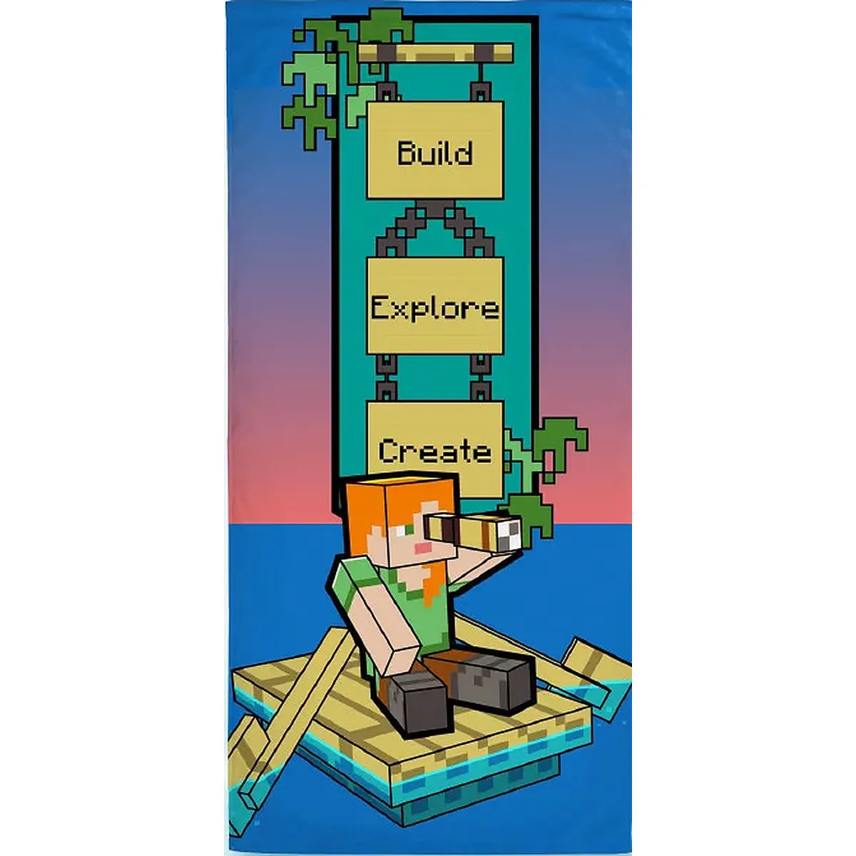 Minecraft fürdőlepedő Build 70x140cm