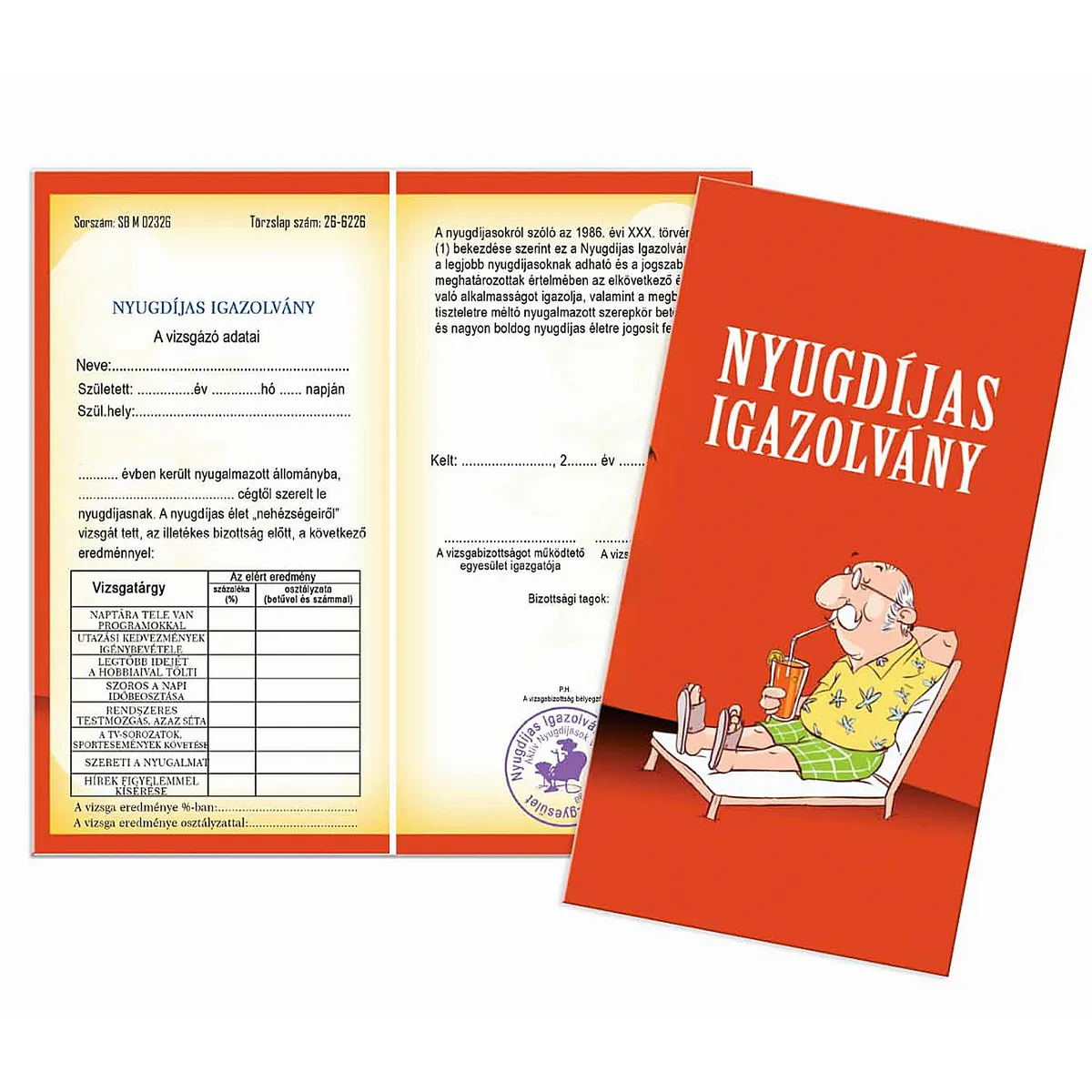 Nyugdíjas Bizonyítvány férfi - Ajándék Nyugdíjasnak