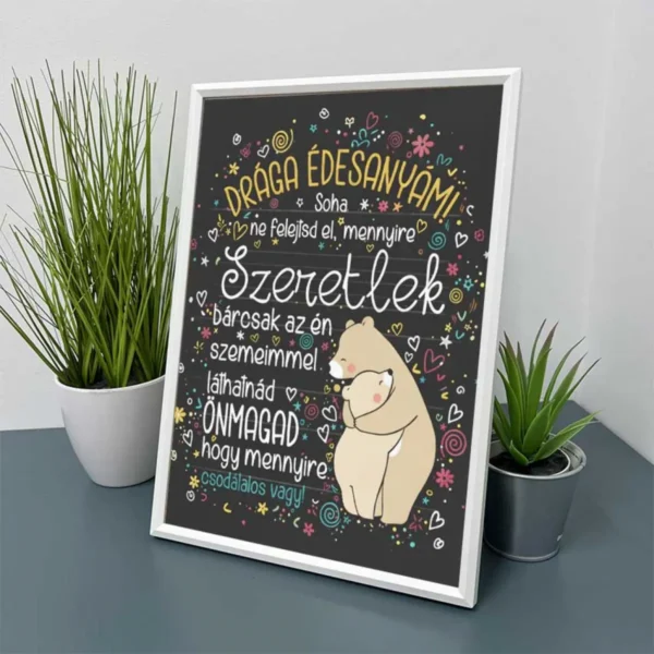 Vicces Kép Kerettel 21×30 cm – Drága Édesanyám