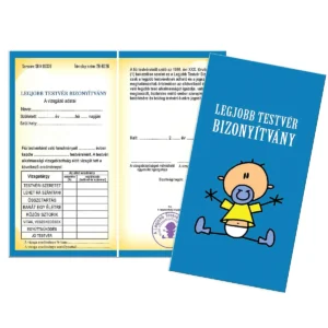 Bizonyítvány Legjobb Testvér fiú - Ajándék Testvérnek