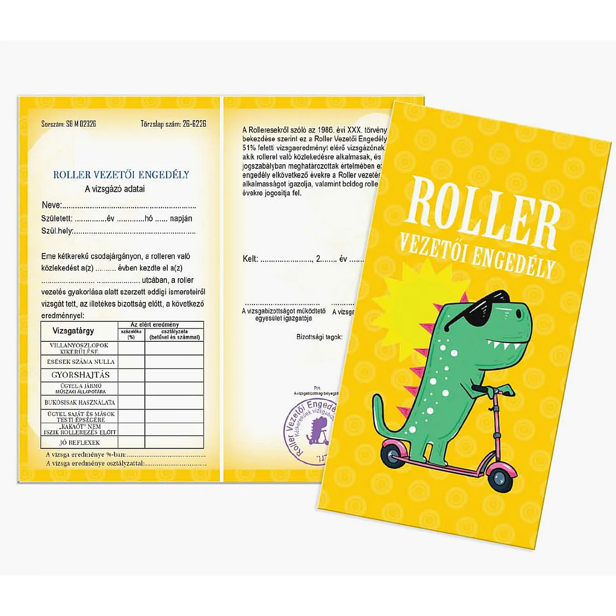 Bizonyítvány - Roller vezetői engedély