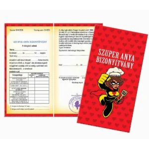 Bizonyítvány Szuper Anya - Ajándék Anyáknak
