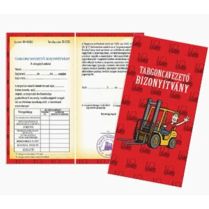 Bizonyítvány Targoncavezető - Ajándék Targoncavezetőnek