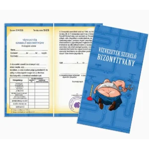 Bizonyítvány Vízvezetékszerelő - Ajándék