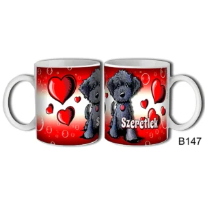 Bögre Szerelmes Ajándék - Fekete kutyus