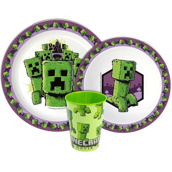 Minecraft étkészlet, pohárral The Movie 260 ml