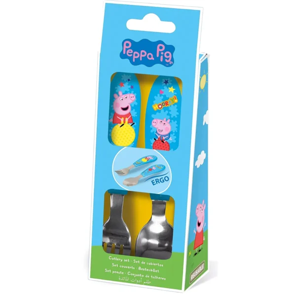 Peppa malac fém ergo evőeszköz készlet