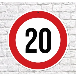 20-as sebességkorlátozó tábla