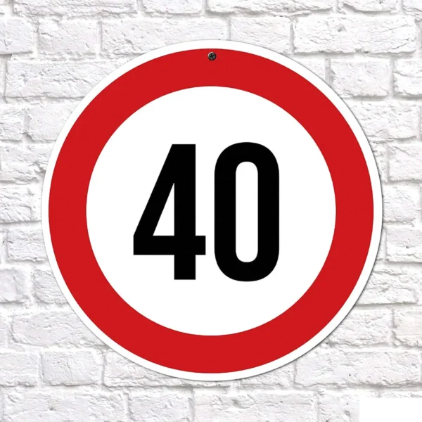40-es sebességkorlátozó tábla 40 cm