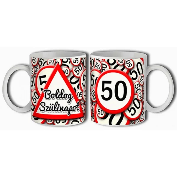 50. születésnapi bögre 3 dl – Boldog szülinapot