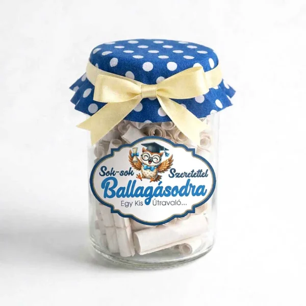 Ballagási Kívánság Befőtt – Sok‑sok Szeretettel Ballagásodra (kék)