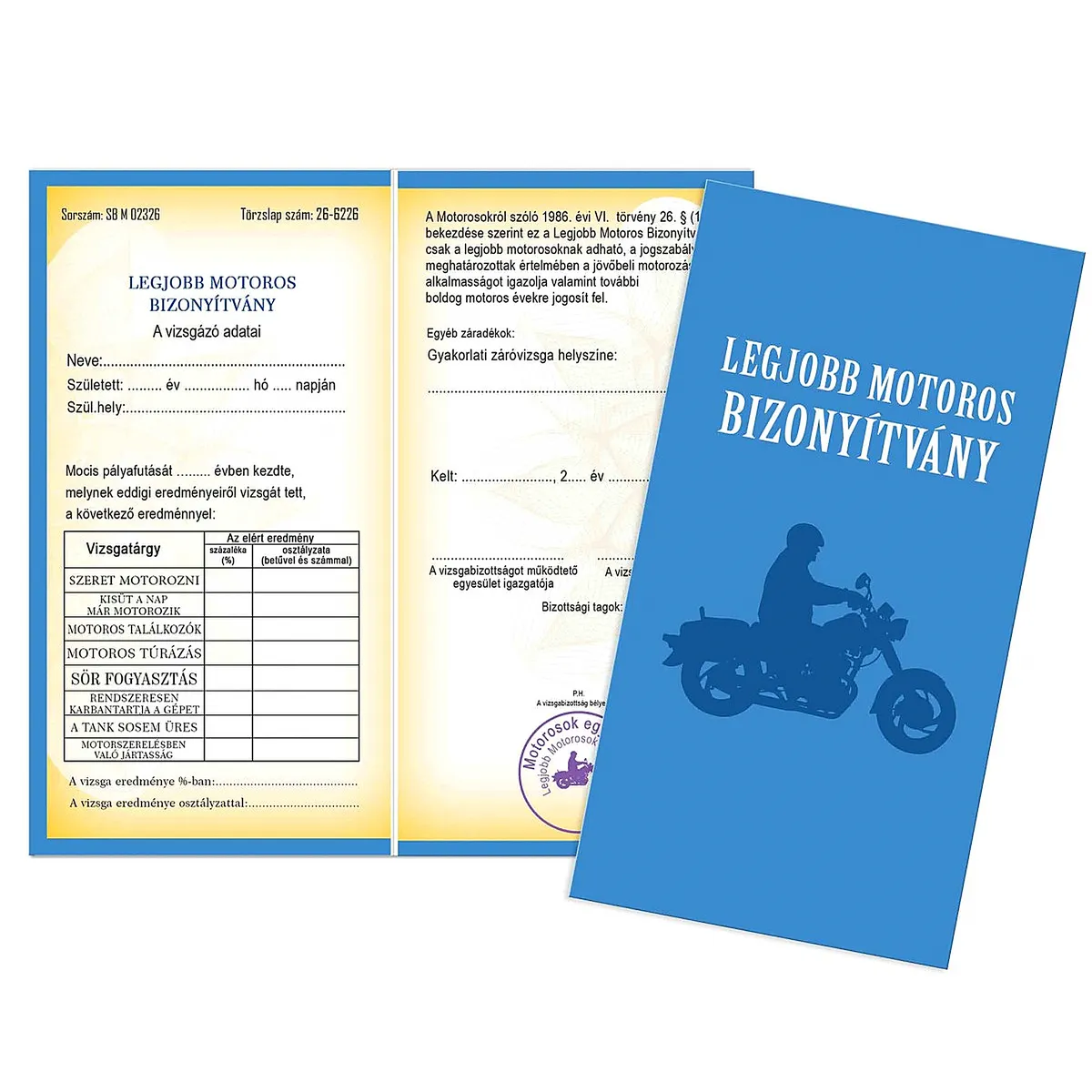 Vicces Bizonyítvány – Legjobb Motoros