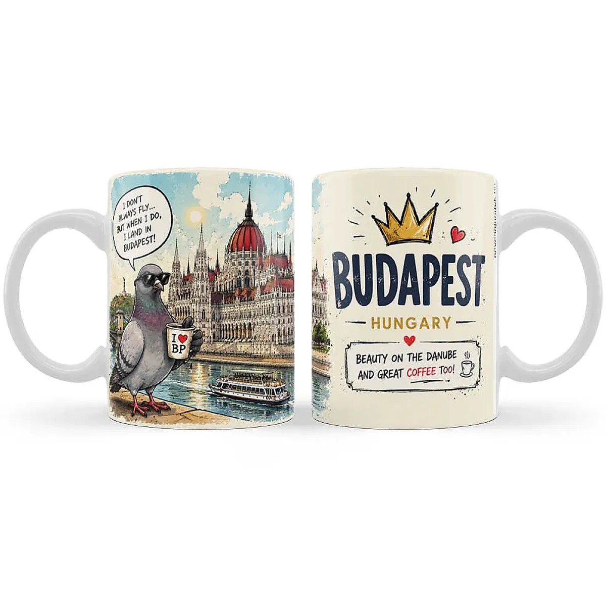 Budapest Bögre Galambbal – Magyar Szuvenír – 3 dl