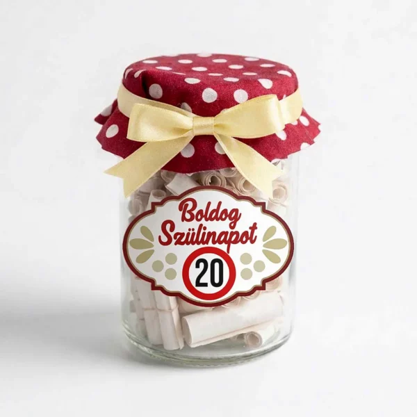 Kívánság Befőtt – 20. Boldog Szülinapot (piros)
