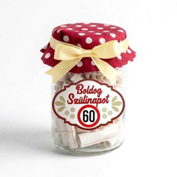 Kívánság Befőtt – 60. Boldog Szülinapot (piros)