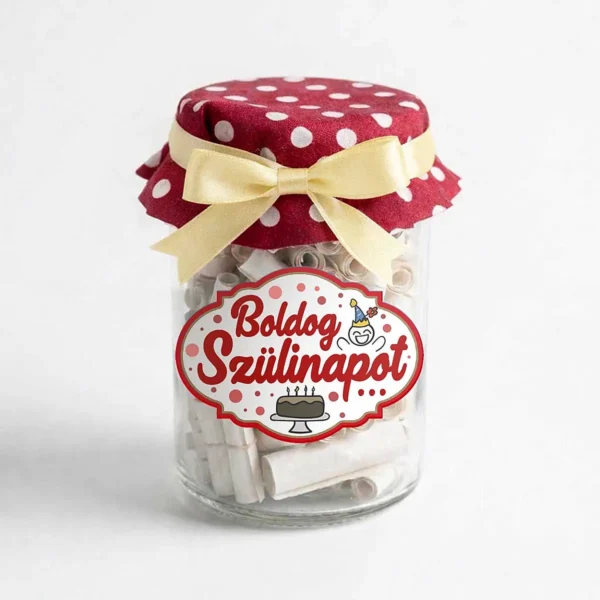 Kívánság Befőtt – Boldog Szülinapot (piros)