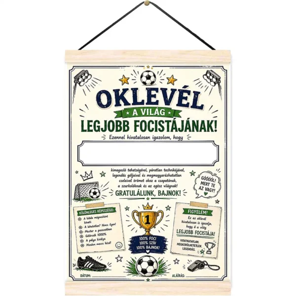 Oklevél a világ legjobb focistájának