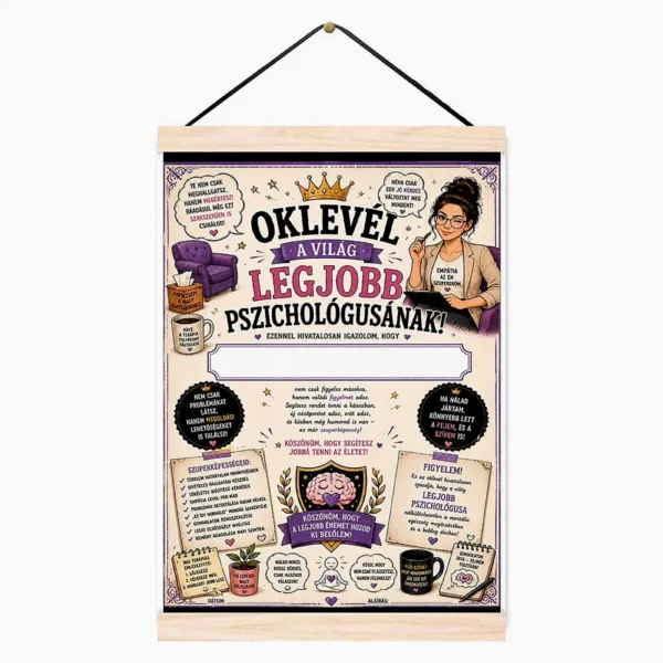 Oklevél a világ legjobb pszichológusának