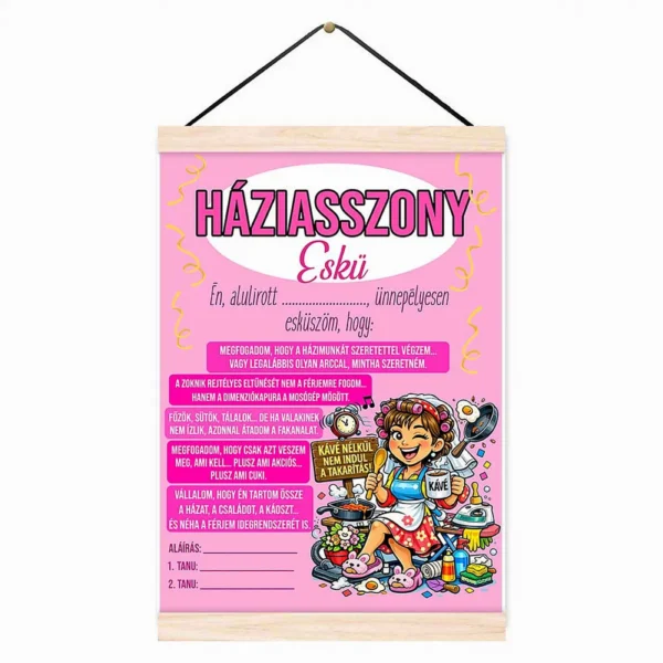 Oklevél – Háziasszony eskü lánybúcsúra