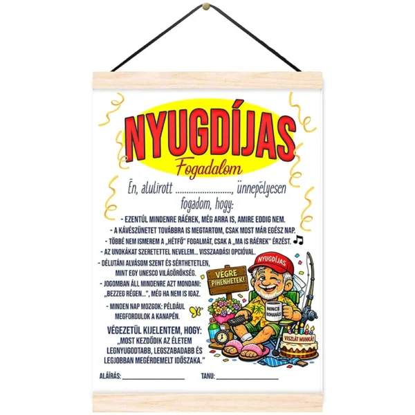 Oklevél – Nyugdíjas fogadalom férfiaknak