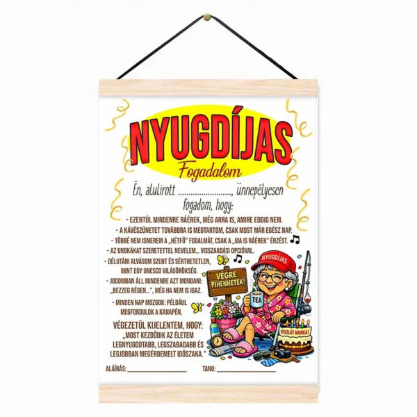 Oklevél – Nyugdíjas fogadalom nőknek
