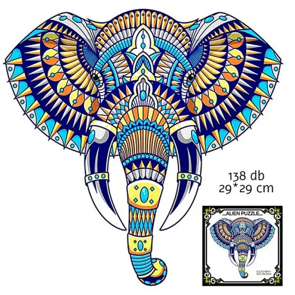 Fából készült 3D puzzle - Elefánt