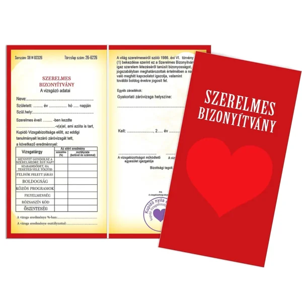 Vicces Bizonyítvány - Szerelmes