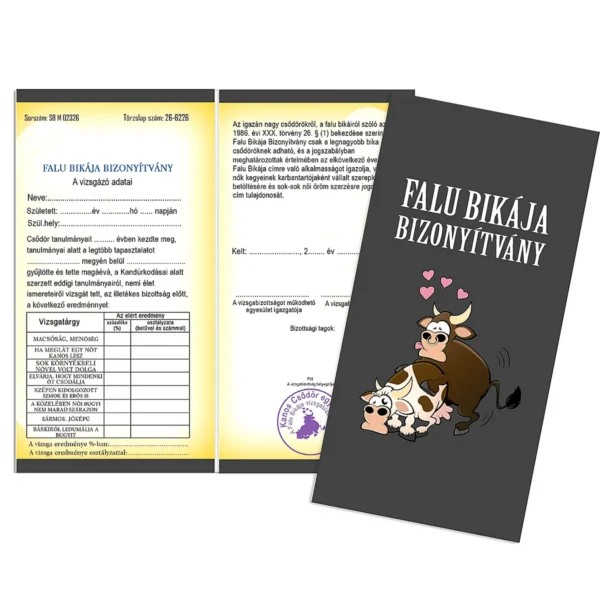 Vicces Bizonyítvány – Falu Bikája