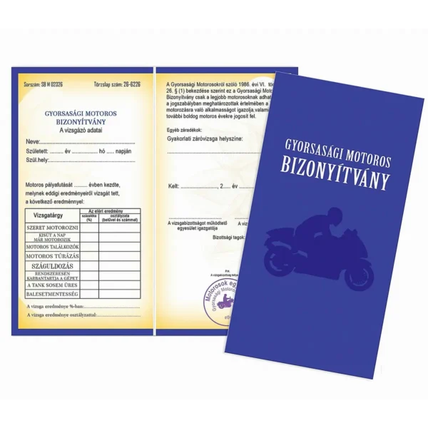 Vicces Bizonyítvány – Gyorsasági Motoros