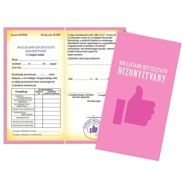 Vicces Bizonyítvány – Kolléganő búcsúztató