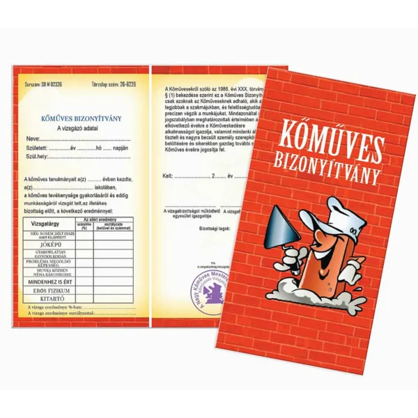 Vicces Bizonyítvány – Kőműves
