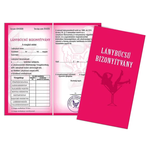 Vicces Bizonyítvány – Lánybúcsú