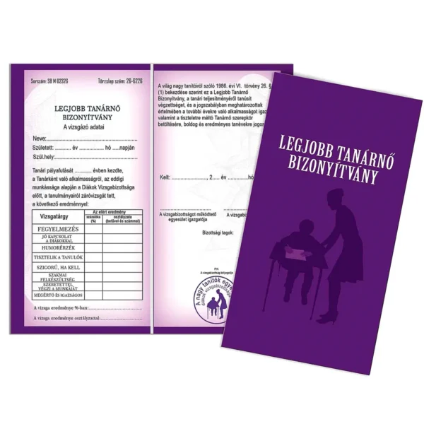 Vicces Bizonyítvány – Legjobb tanárnő