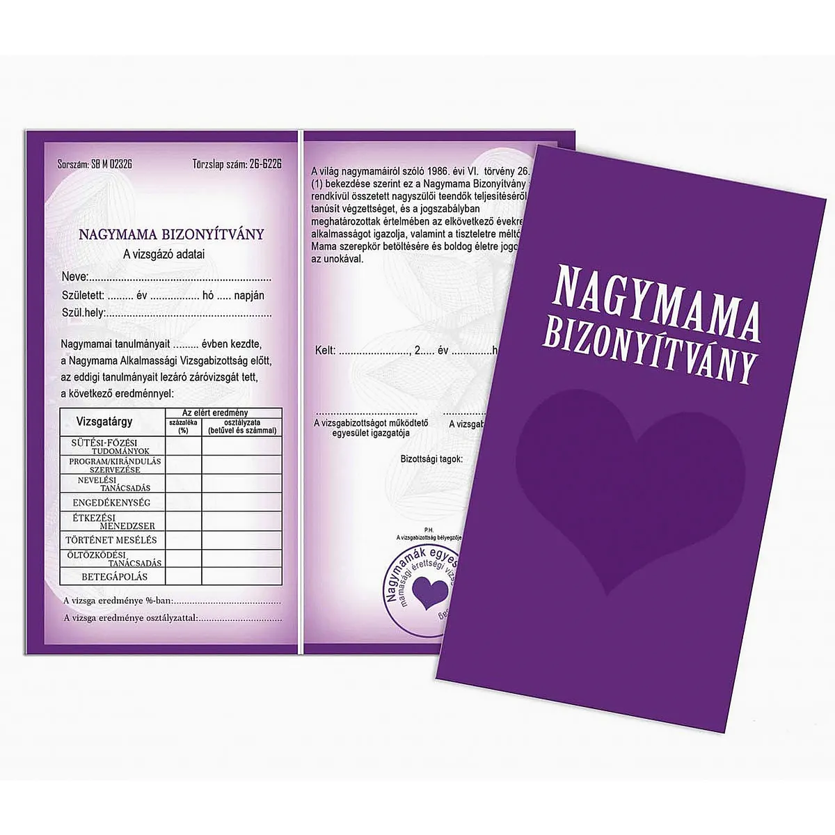 Vicces Bizonyítvány – Nagymama