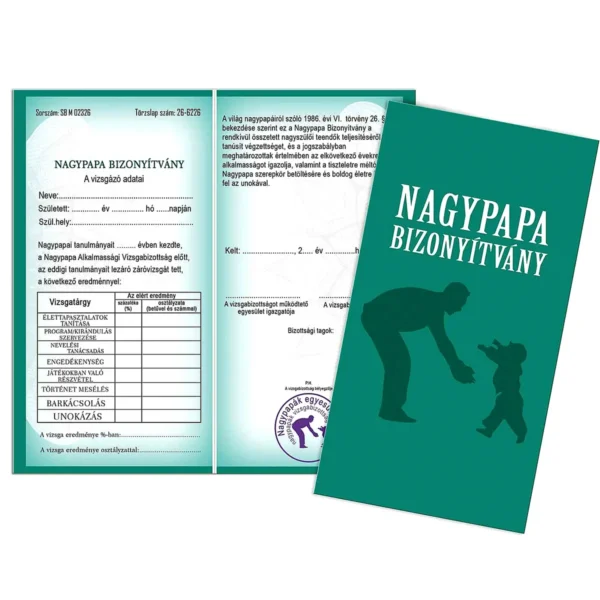 Vicces Bizonyítvány – Nagypapa