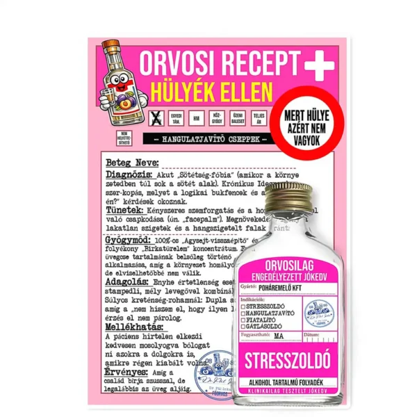 Vicces Orvosi Recept + Laposüveg – Hülyék Ellen