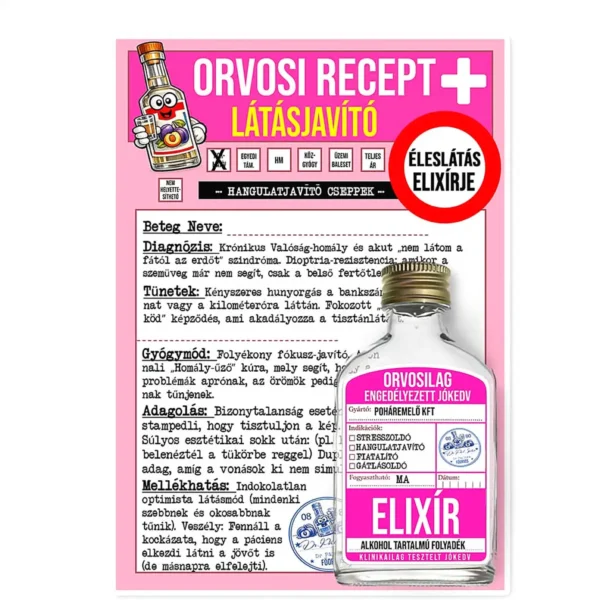 Vicces Orvosi Recept + Laposüveg – Látásjavító