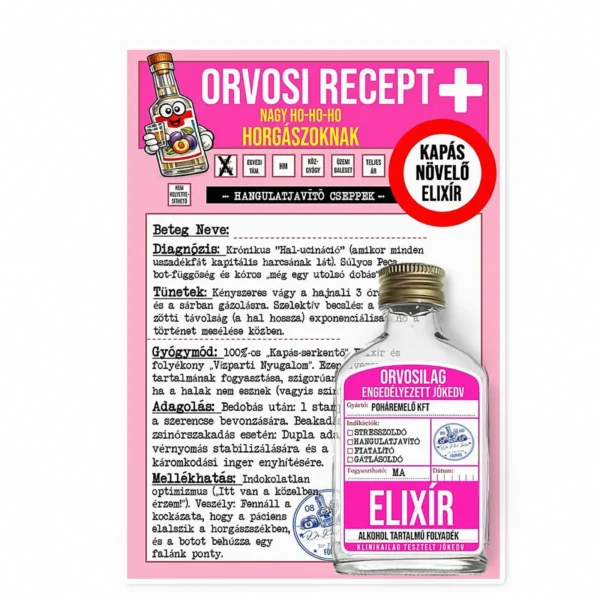 Vicces Orvosi Recept + Laposüveg – Nagy Ho Ho Ho Horgászoknak